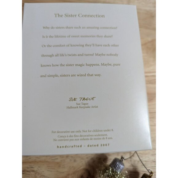 Hallmark Keepsake The Sister Connection ornament handcrafted 2007 w/ org box - Picture 7 of 8